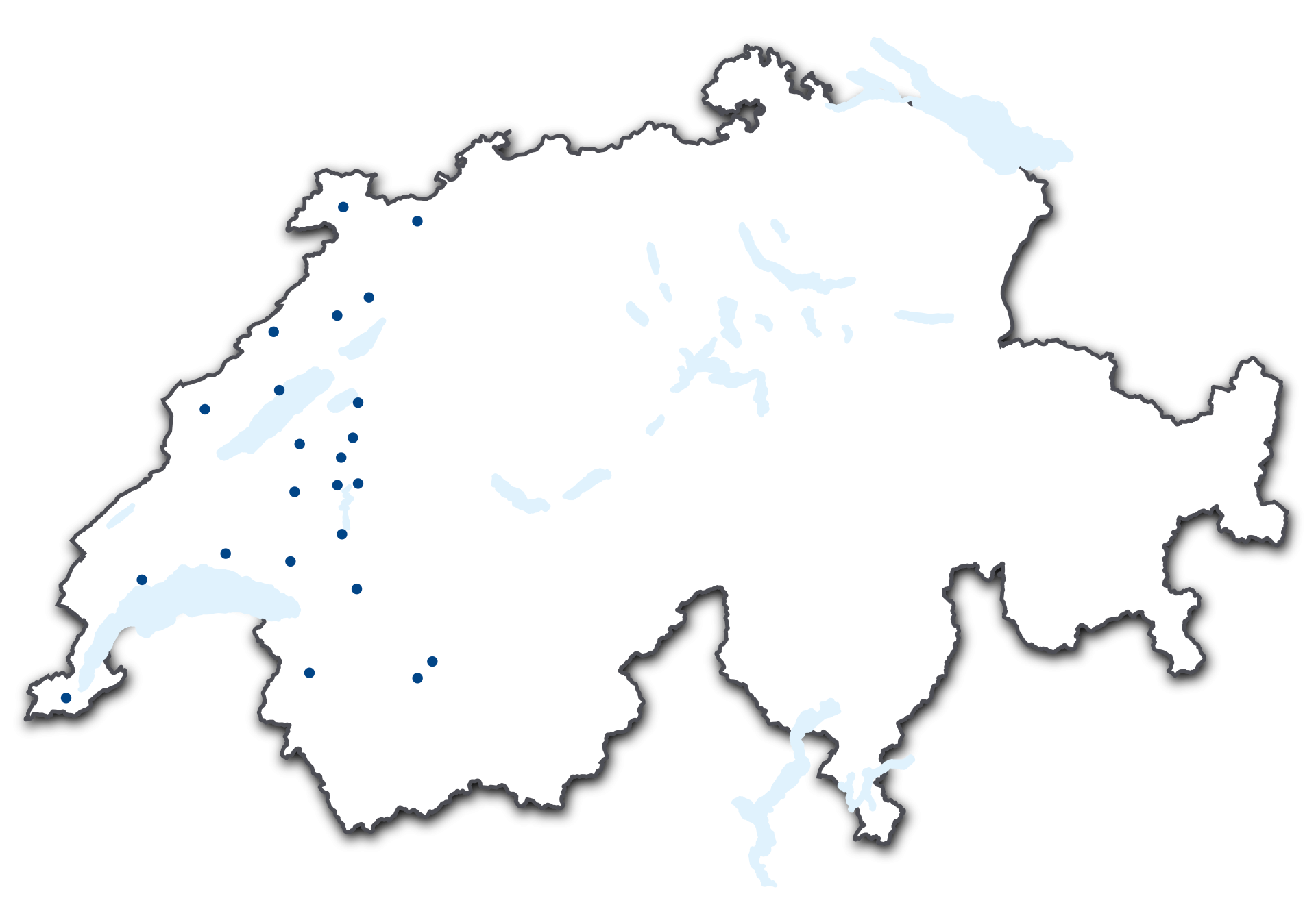 Carte de la présence de Groupe E en Suisse occidentale
