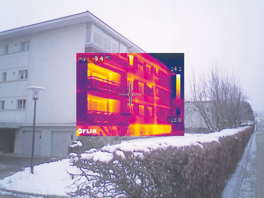 Résultat de thermographie sur un immeuble réalisée par Groupe E