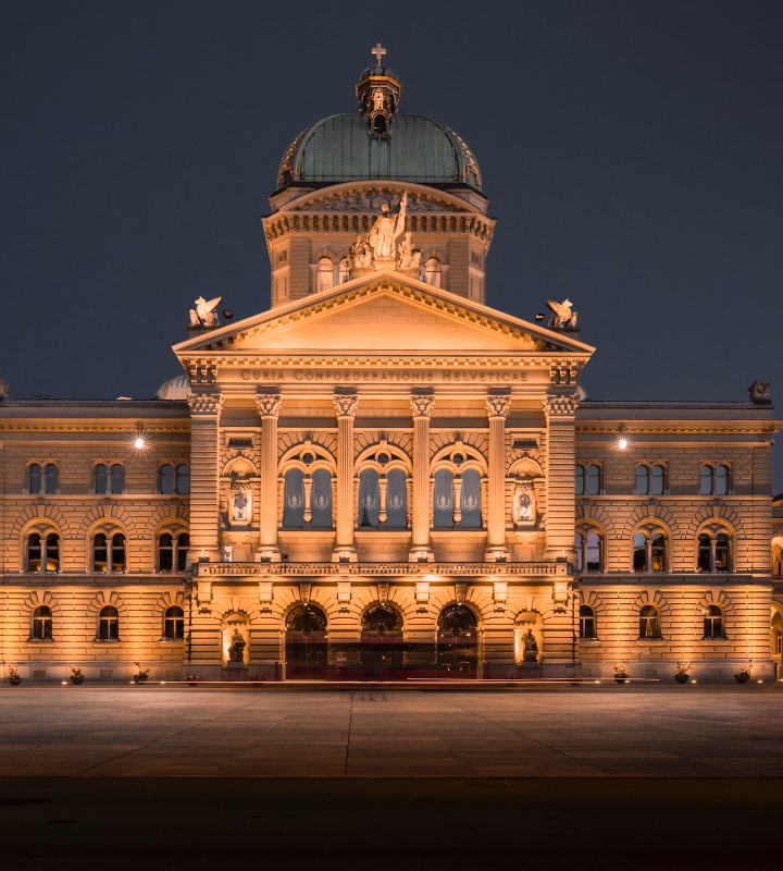 Le Palais fédéral illuminé