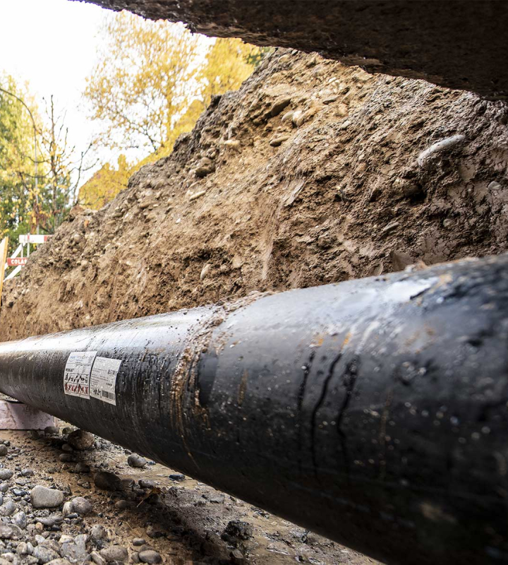 réseau de chauffage à distance sous-terrain développé par Groupe E