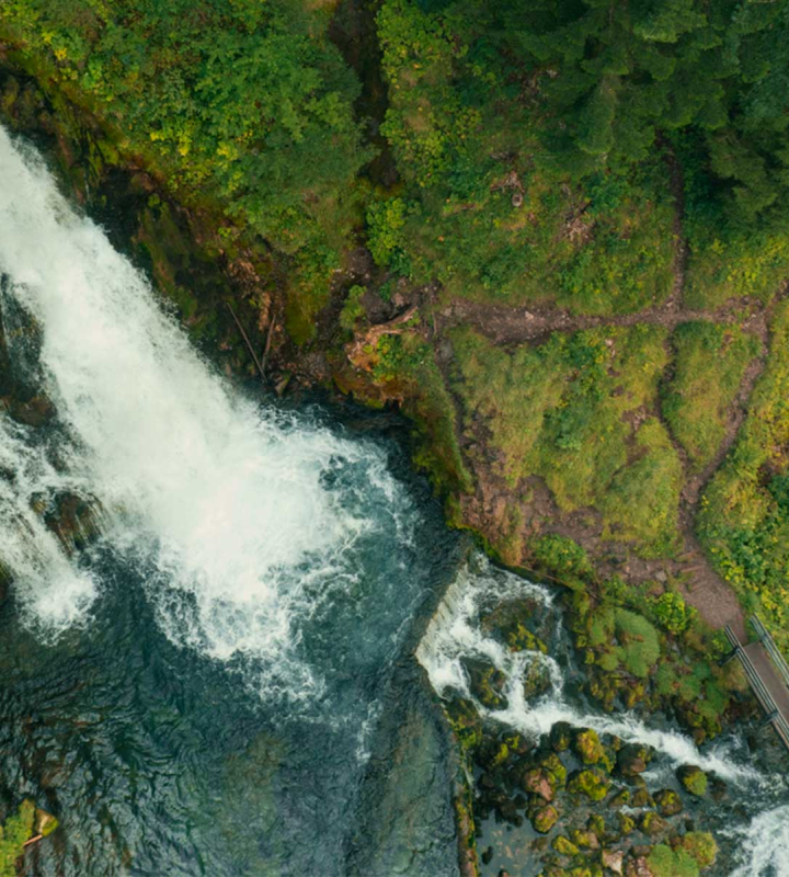 Wasserfall von oben