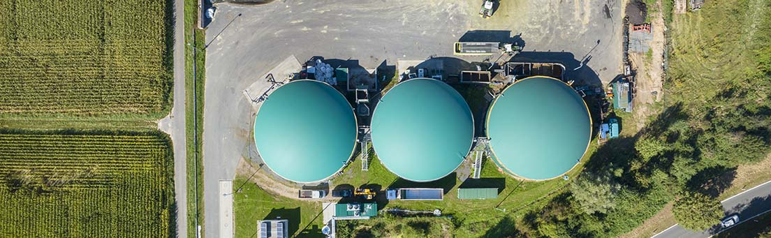 vue aérienne d'une installation biomasse