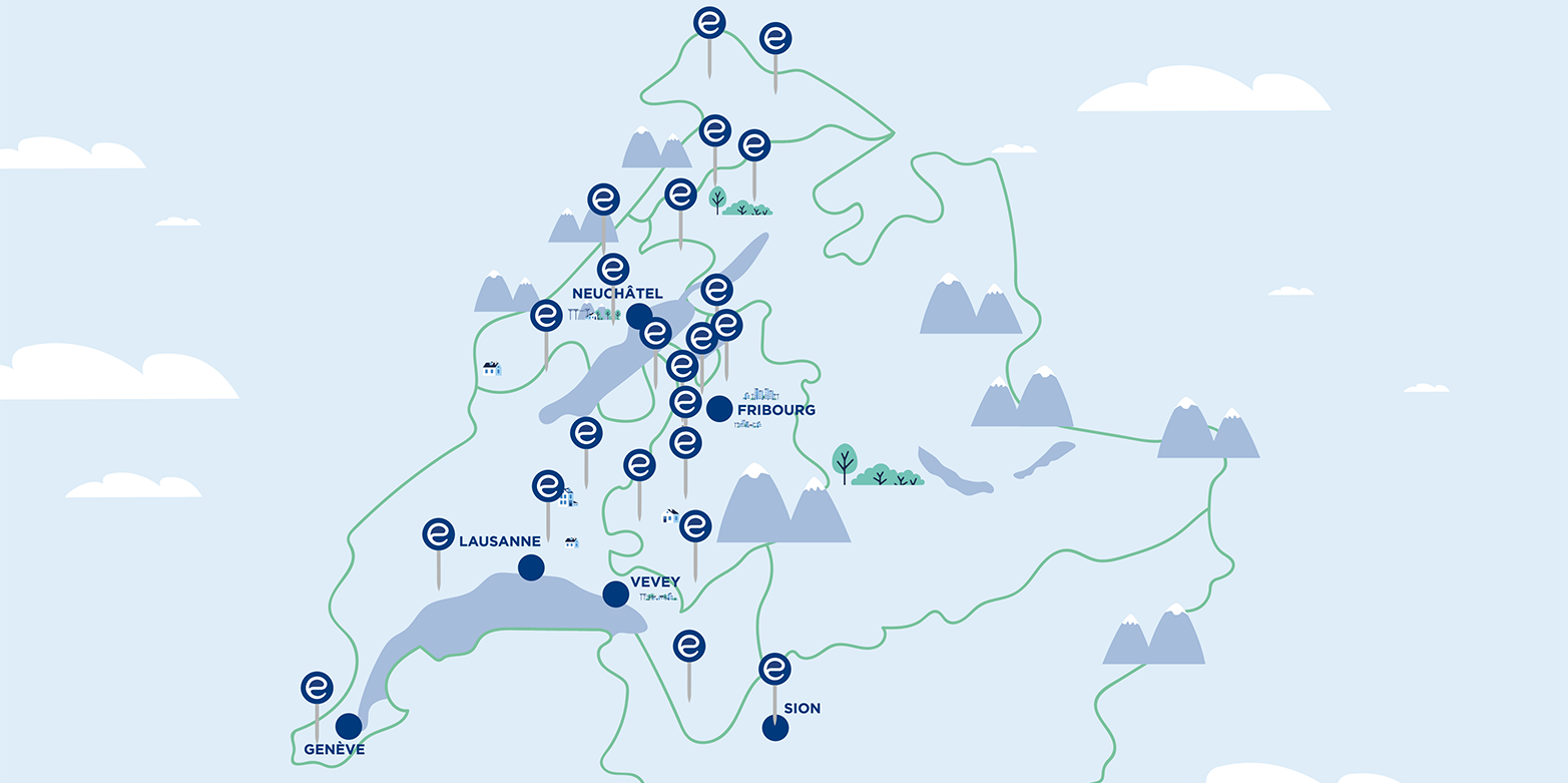 carte des succursales Groupe E