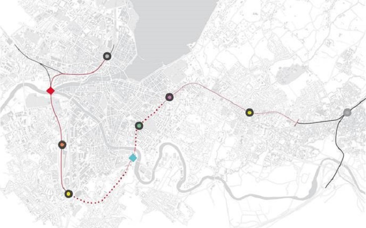 Carte : 16 km séparent les gares de Genève Cornavin et Annemasse.